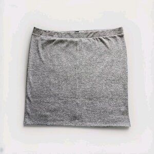 Torrid Skirt Womens 5X Gray Marled Studio Midi Double Knit Pencil Slit Pull On